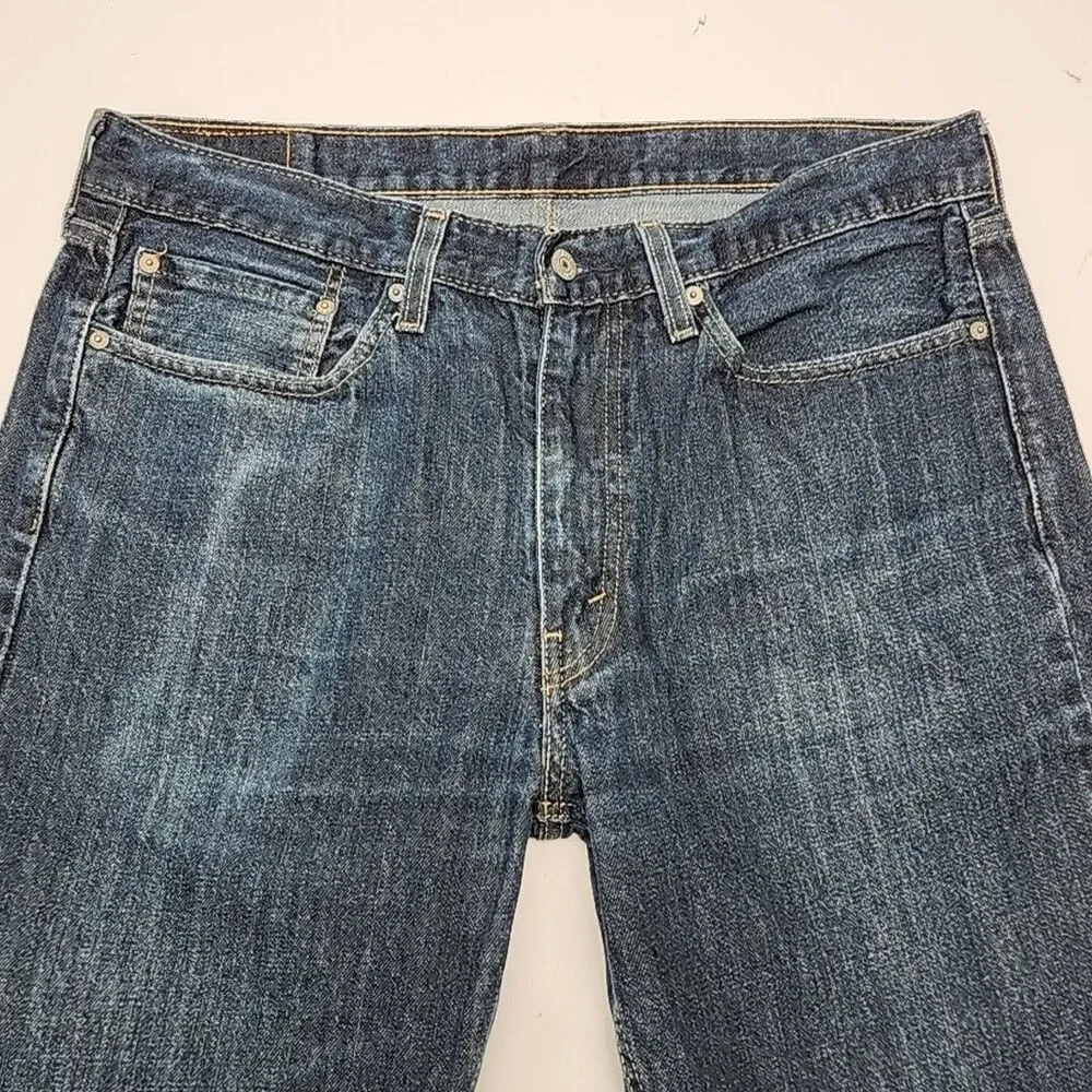 Levi's 514 Jeans Blue Straight Fit Men Size 36 x 32 Dark Wash Cotton